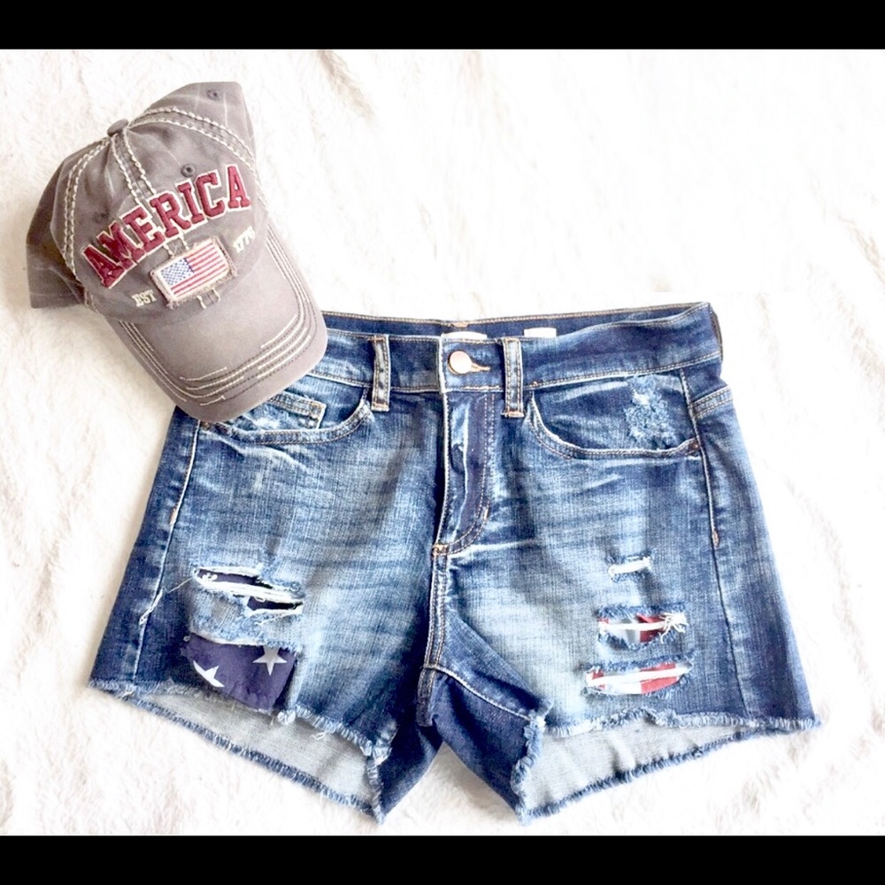 Stars and stripes denim shorts